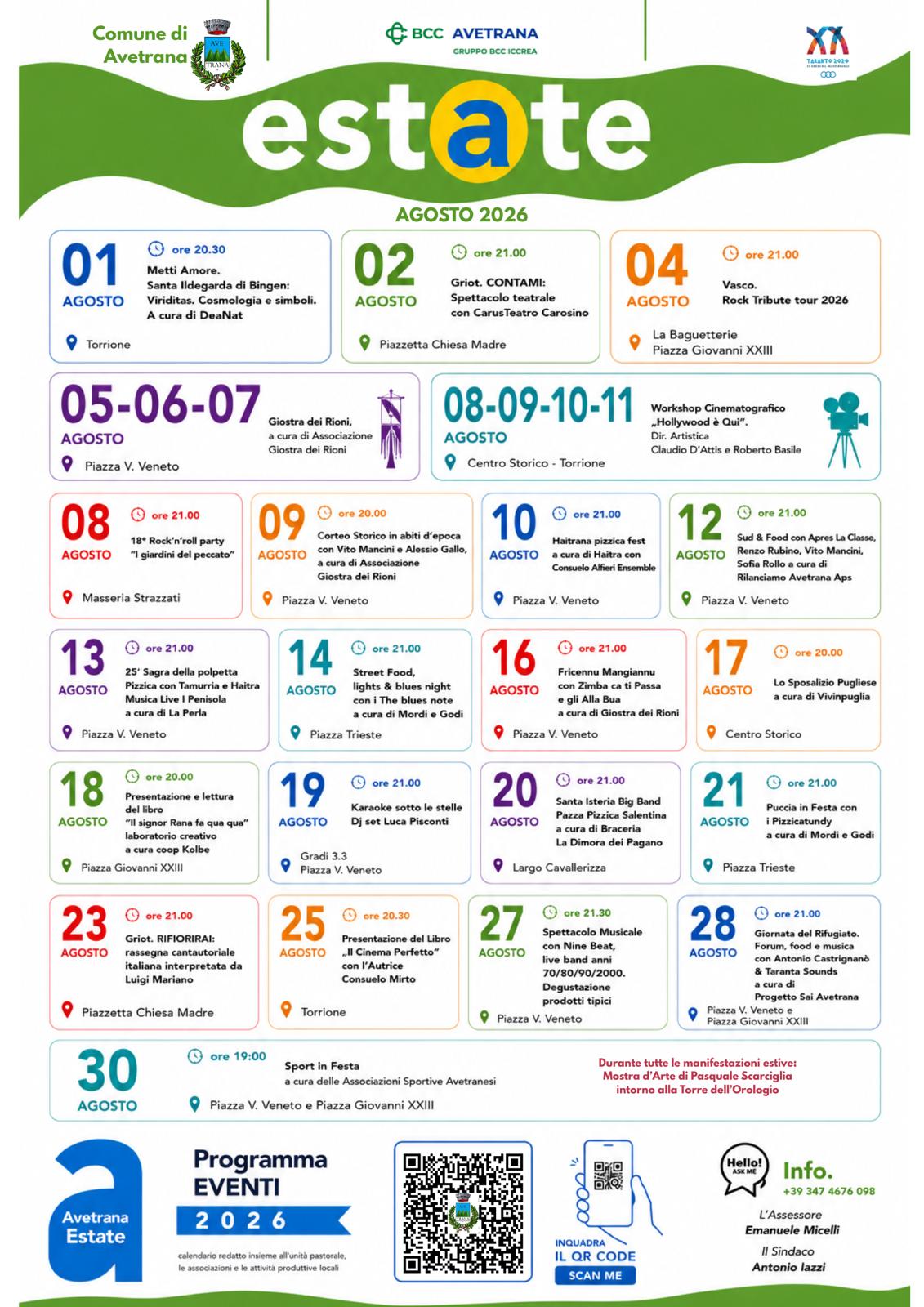 Programma Avetrana estate 2026 - Eventi Agosto